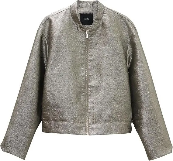 Someday Lederjacke Silber