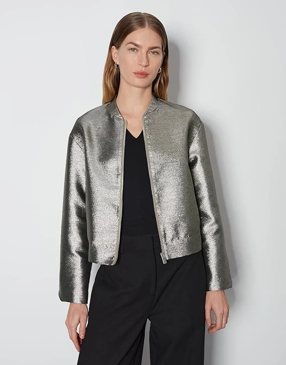 Someday Lederjacke Silber