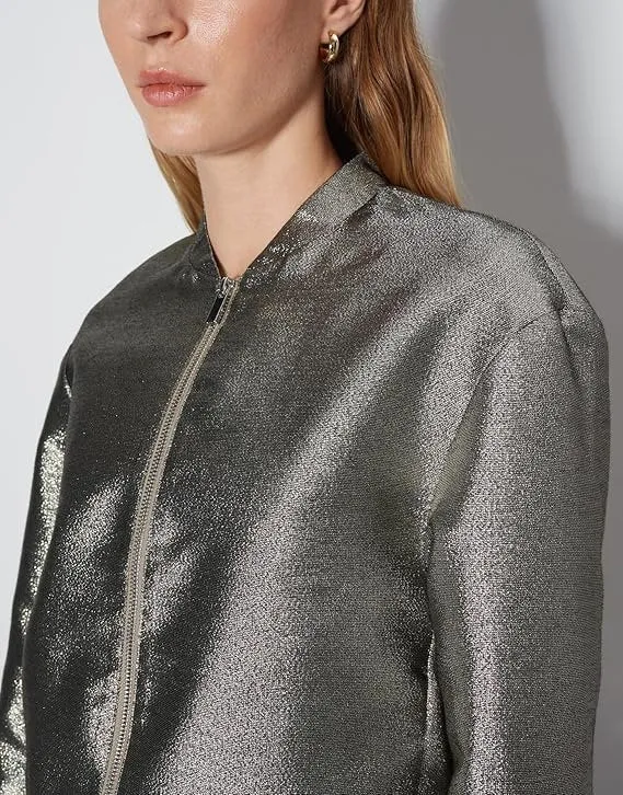 Someday Lederjacke Silber