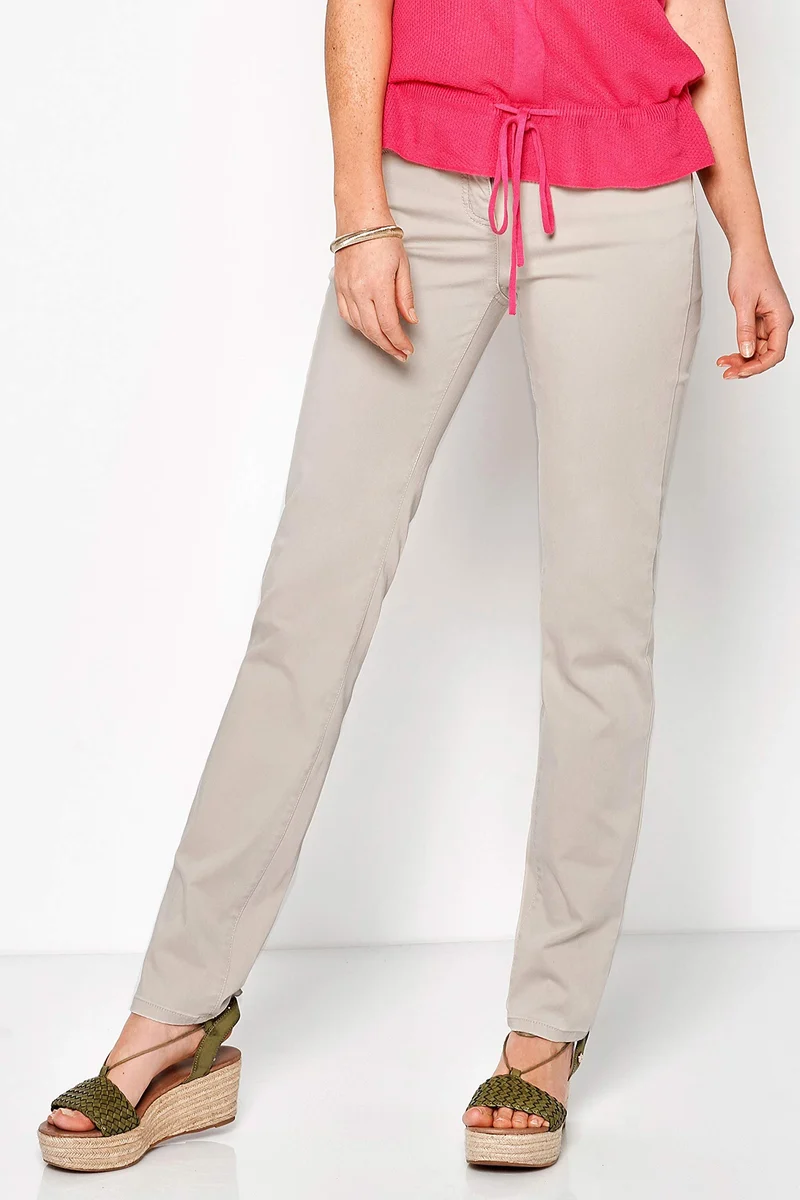 TONI Damen 5-Pocket-Hose mit Bodyshaping-Effekt hellgrau