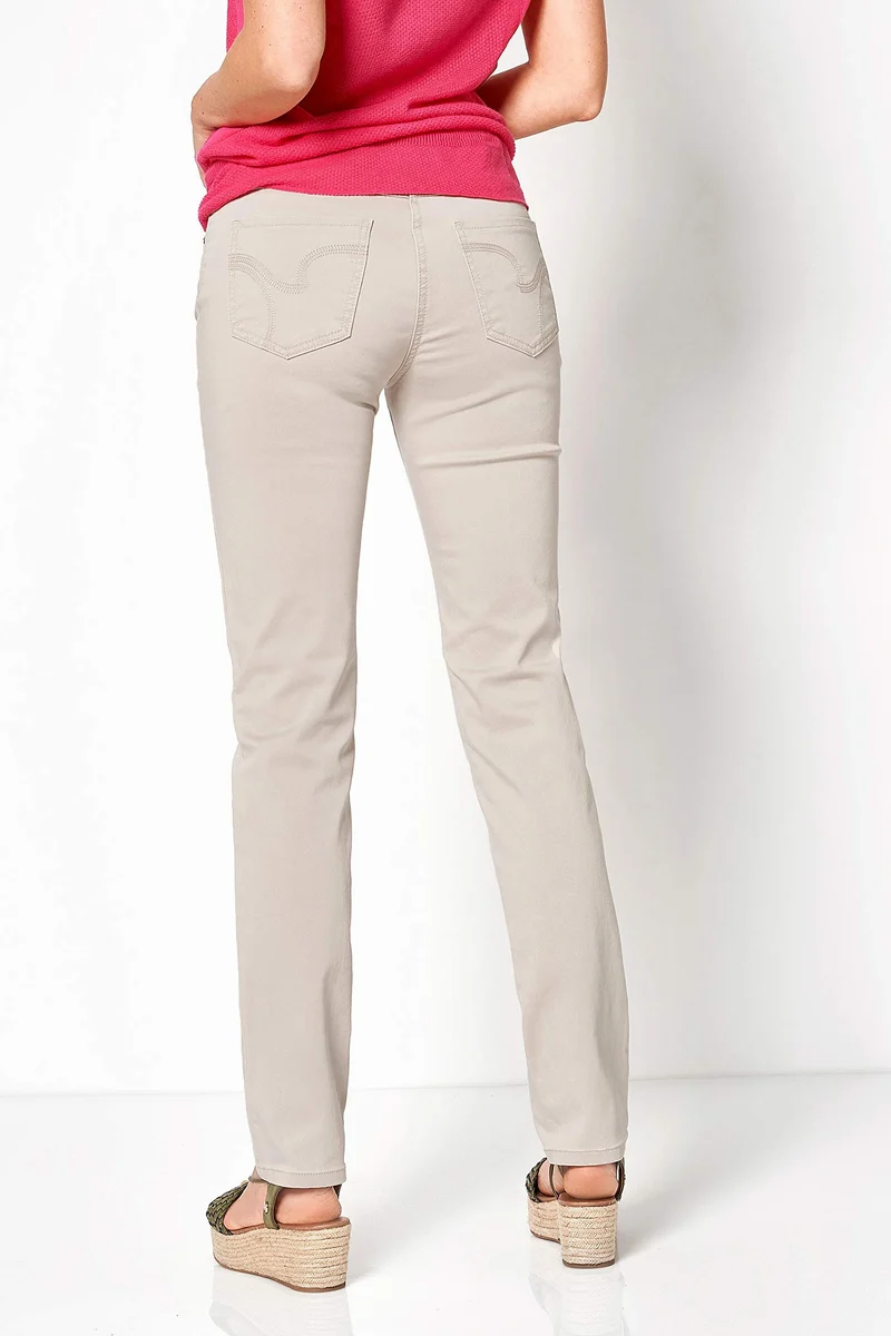 TONI Damen 5-Pocket-Hose mit Bodyshaping-Effekt hellgrau