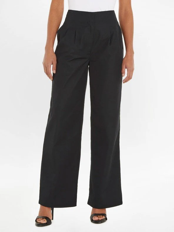 Calvin Klein HIGH RISE CINCHED WIDE LEG PANT Schwarz