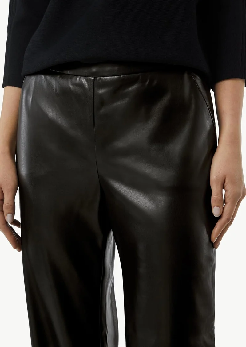 Comma Kunstlederhose Schwarz