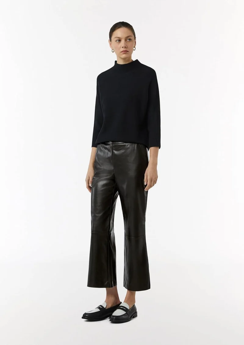 Comma Kunstlederhose Schwarz