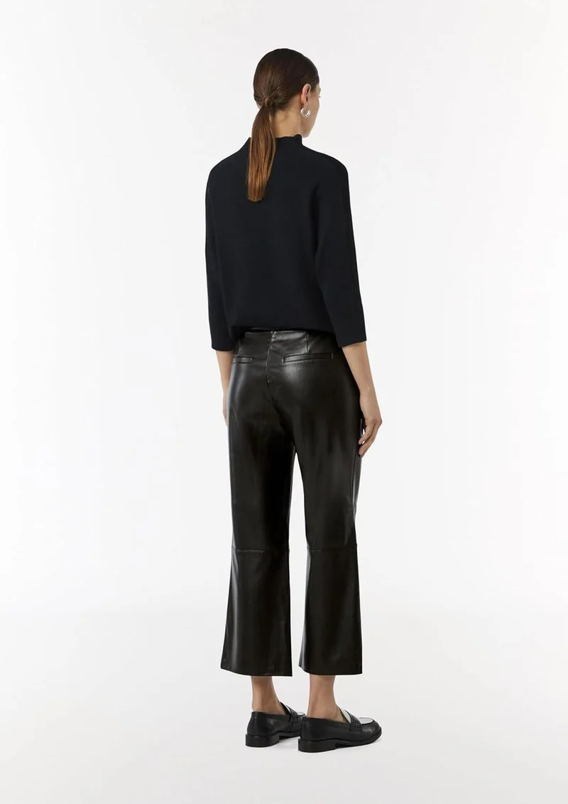 Comma Kunstlederhose Schwarz
