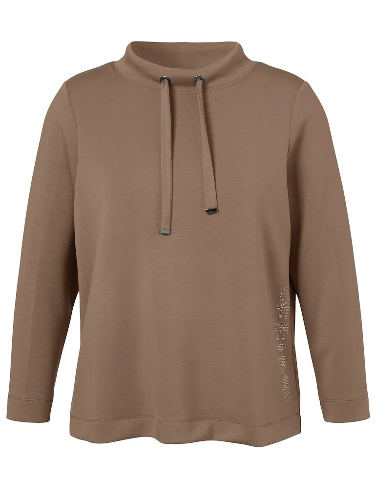 Via Appia Mode GmbH Sweatshirt Stehkragen 1/1 Arm, mokka - 100212692