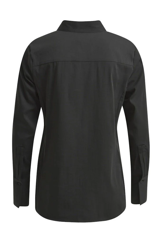 Milano Knopfleisten Langarmshirt schwarz