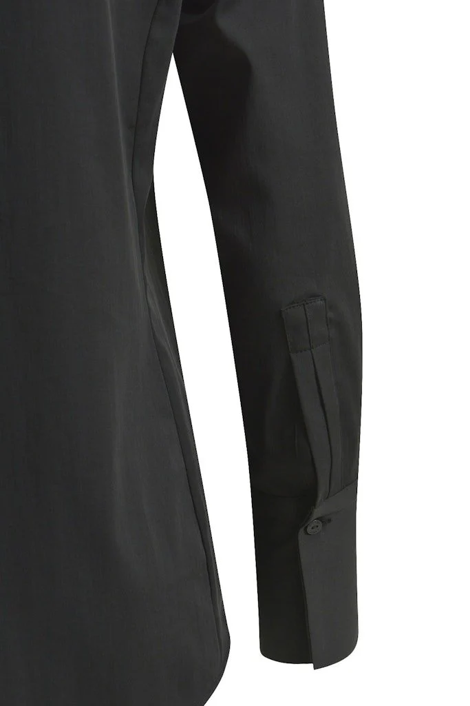 Milano Knopfleisten Langarmshirt schwarz