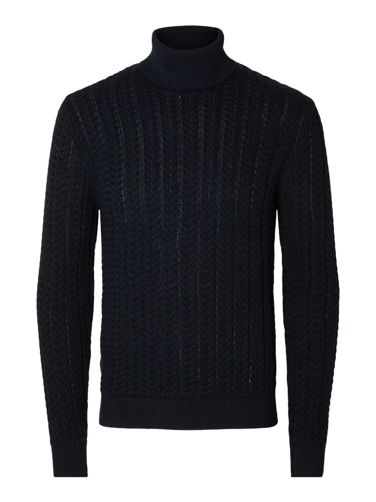 Selected Rollkragenpullover Blau