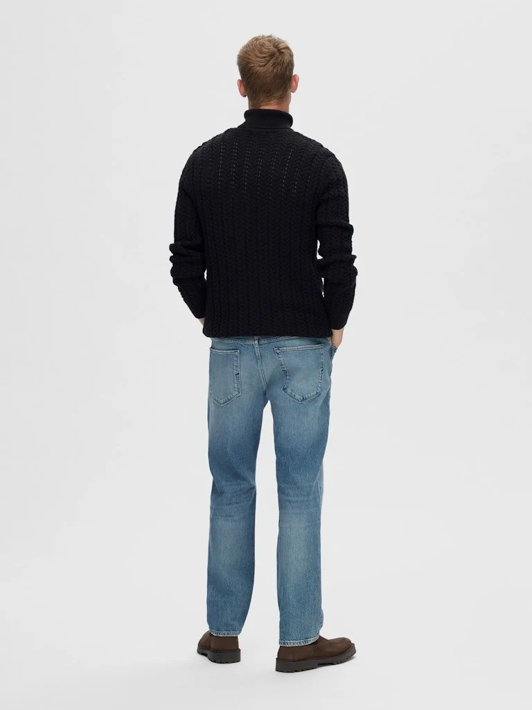 Selected Rollkragenpullover Blau
