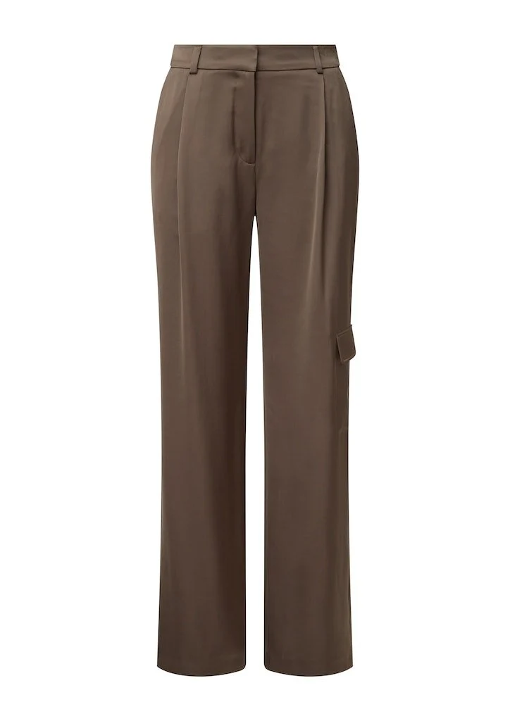 Comma Stoffhose Braun