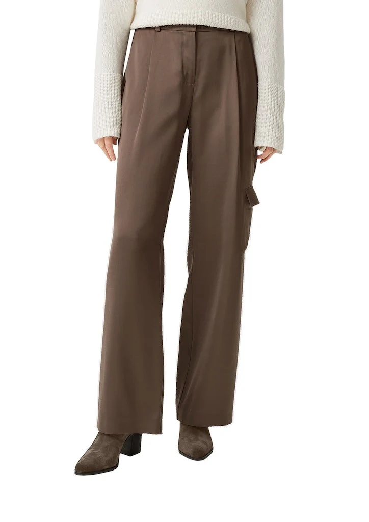 Comma Stoffhose Braun
