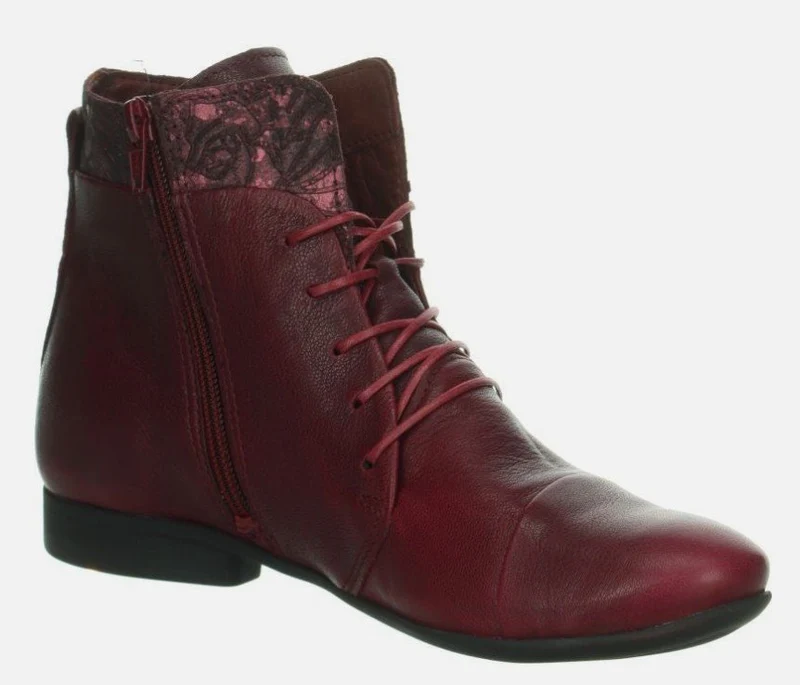Think Schnür-Stiefeletten weinrot
