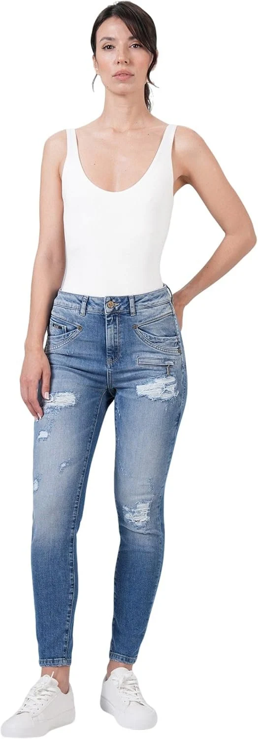 Mod 8 Destroyed Jeans Blau