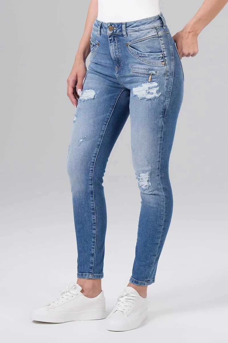 Mod 8 Destroyed Jeans Blau