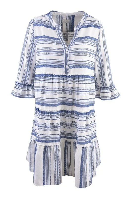 Milano DRESS WITH VOLANTS AND 3/4 SLEEVES, MID mittel_blau