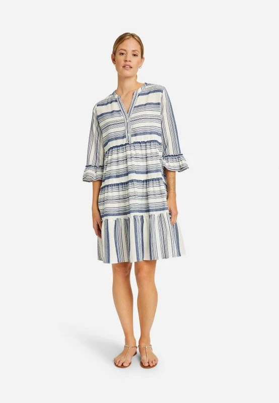 Milano DRESS WITH VOLANTS AND 3/4 SLEEVES, MID mittel_blau