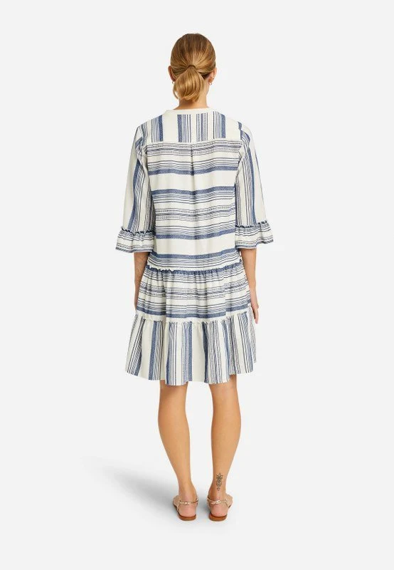 Milano DRESS WITH VOLANTS AND 3/4 SLEEVES, MID mittel_blau