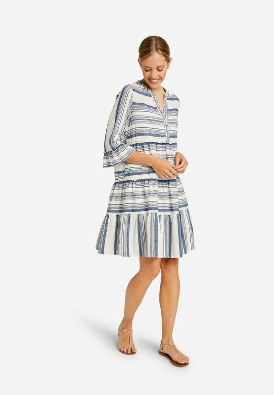 Milano DRESS WITH VOLANTS AND 3/4 SLEEVES, MID mittel_blau