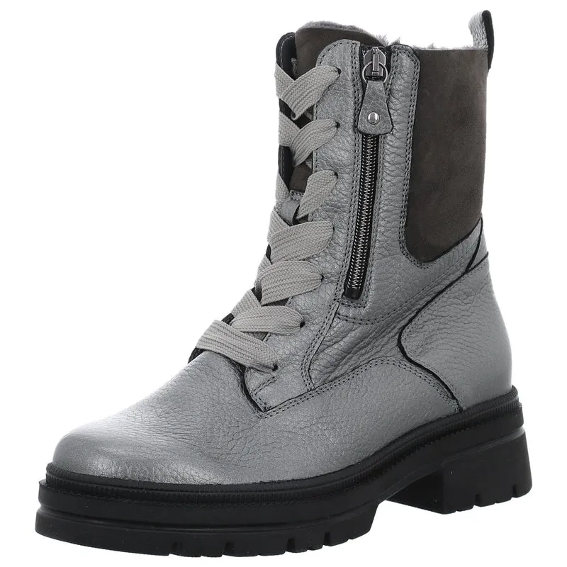 Waldläufer Schnür-Stiefeletten silber