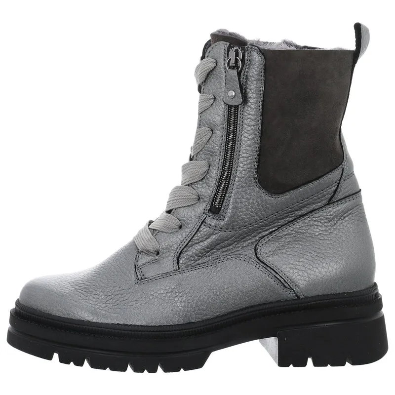 Waldläufer Schnür-Stiefeletten silber