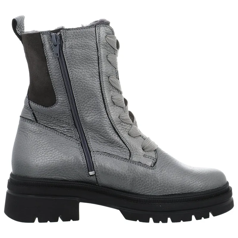 Waldläufer Schnür-Stiefeletten silber