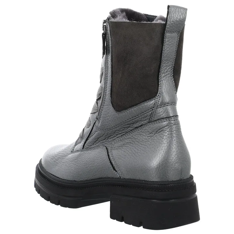 Waldläufer Schnür-Stiefeletten silber