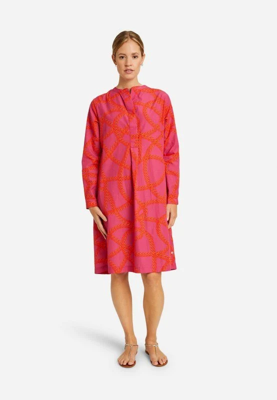 Smith and Soul DRESS WITH SHORT COVERED BUTTON PLA rot