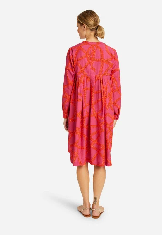 Smith and Soul DRESS WITH SHORT COVERED BUTTON PLA rot