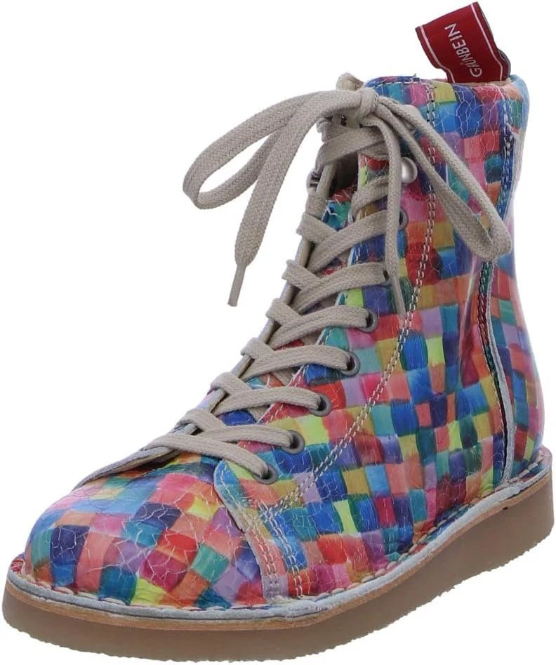 Grünbein Schnür-Stiefeletten grün