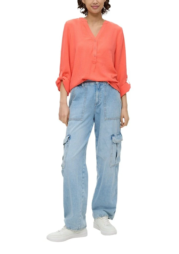 Qs Langarmbluse orange
