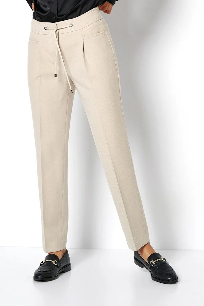 Toni Bundfaltenhose Beige