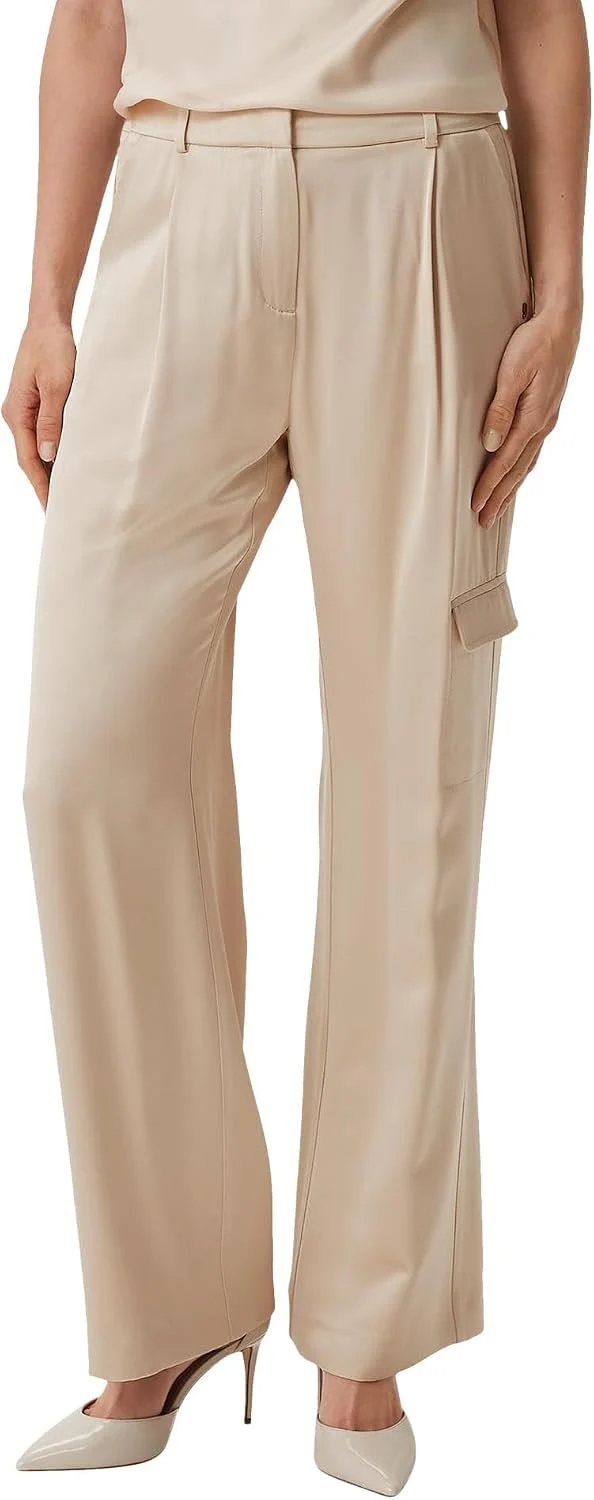 Comma Stoffhose Beige