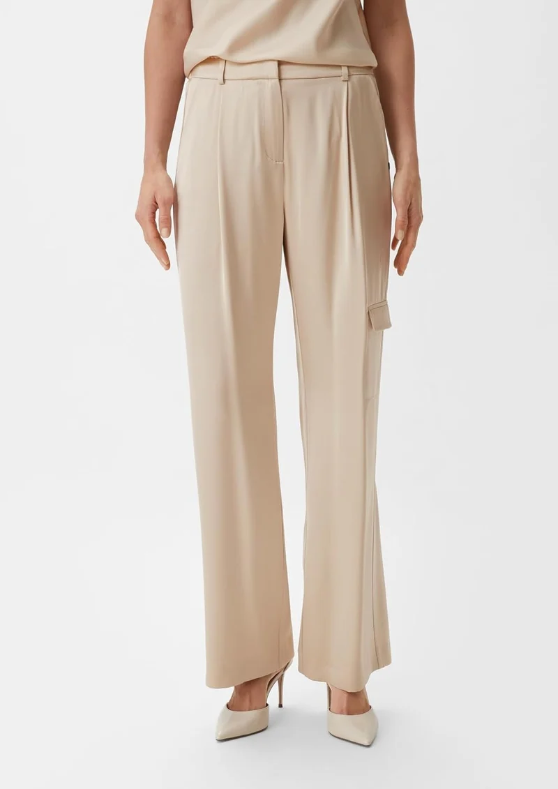 Comma Stoffhose Beige