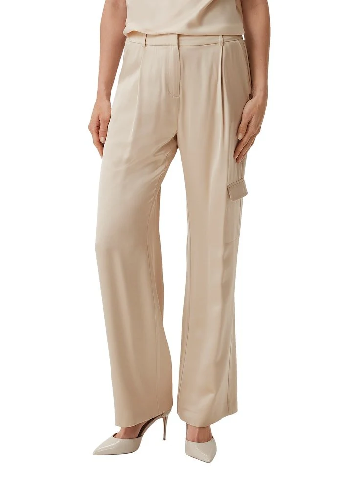 Comma Stoffhose Beige