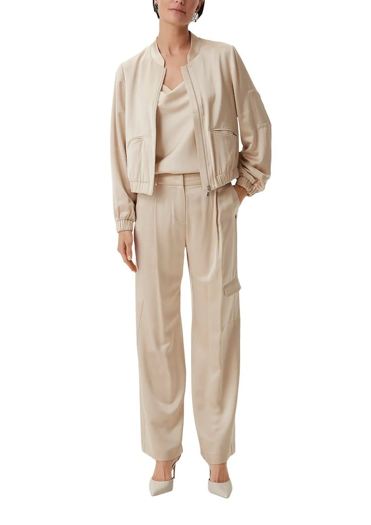 Comma Stoffhose Beige