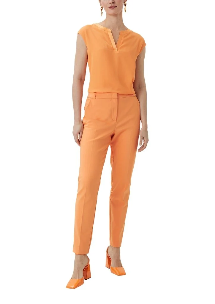 Comma Bügelfaltenhose Orange