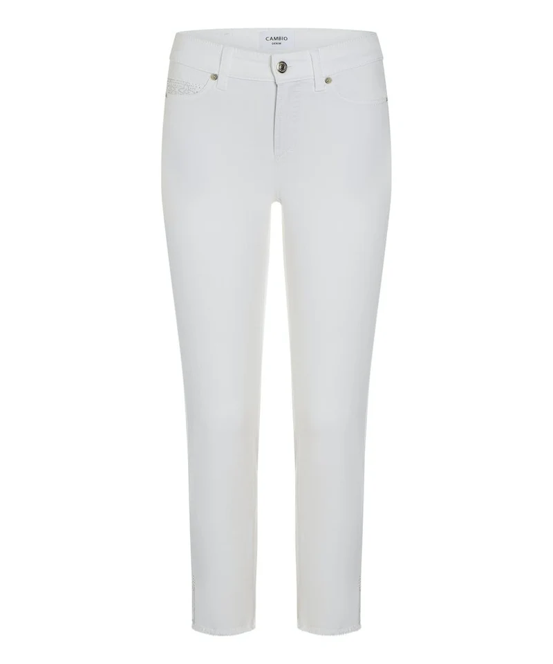 Cambio Piper short Damen Jeans Weiß
