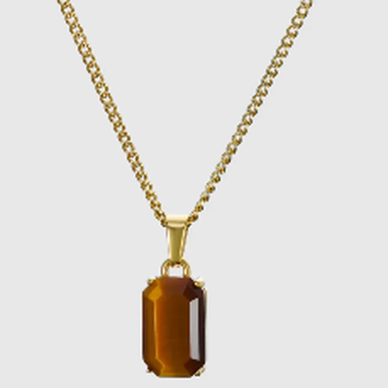 Natural Stone Pendant Necklace
