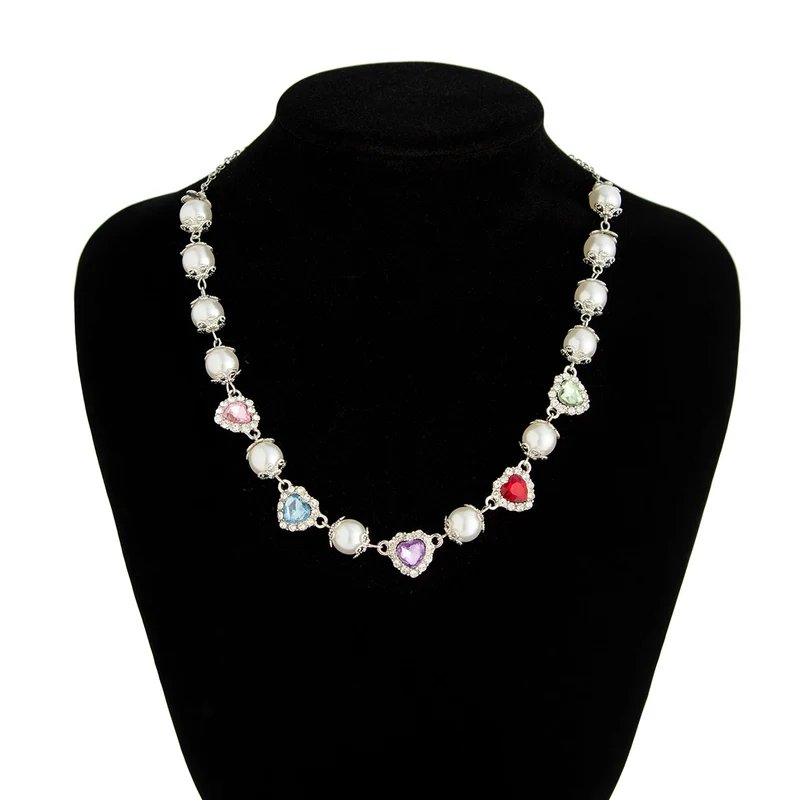 Colorful Heart Pearl Necklace