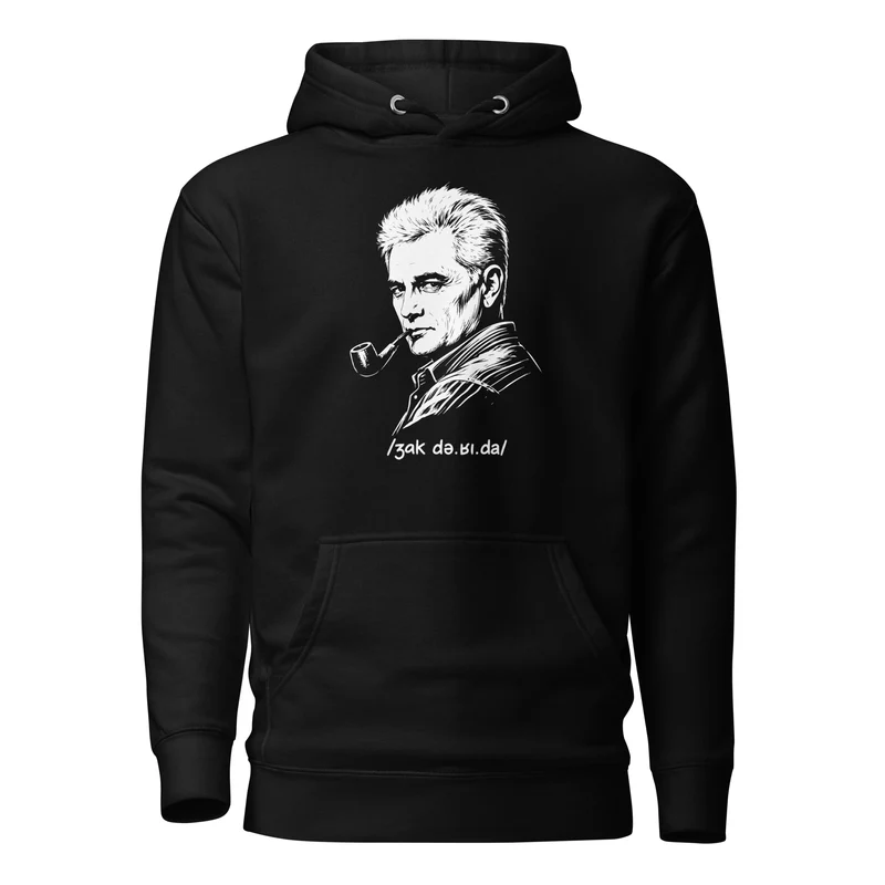 Jacques Derrida Portrait - Premium Hoodie