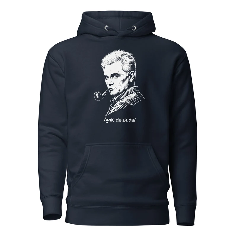 Jacques Derrida Portrait - Premium Hoodie