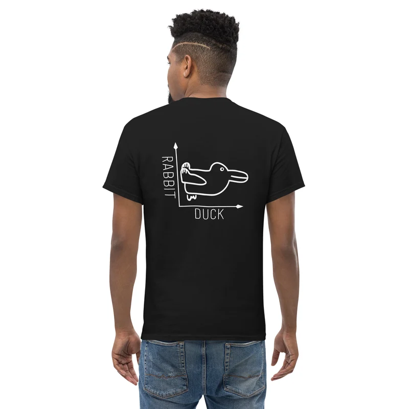 Rabbit-Duck Illusion - Back Print - Unisex Classic T-Shirt