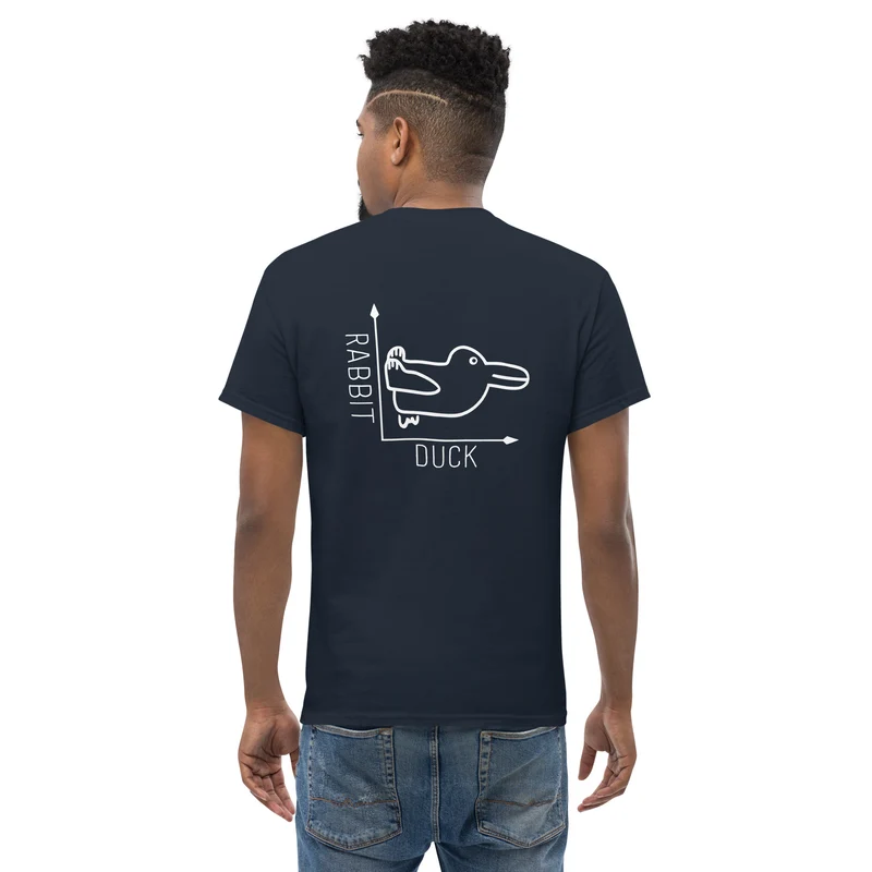 Rabbit-Duck Illusion - Back Print - Unisex Classic T-Shirt