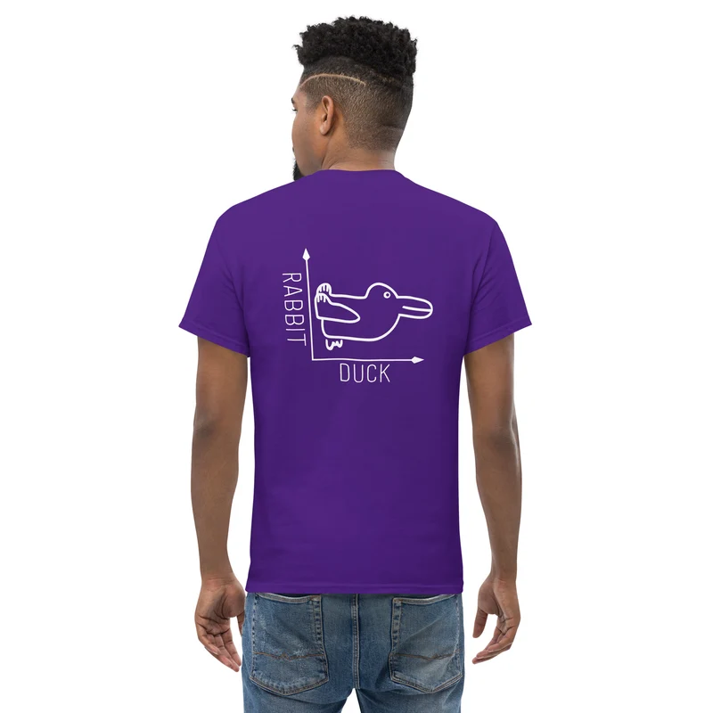 Rabbit-Duck Illusion - Back Print - Unisex Classic T-Shirt