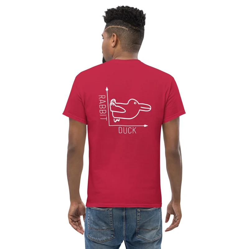 Rabbit-Duck Illusion - Back Print - Unisex Classic T-Shirt