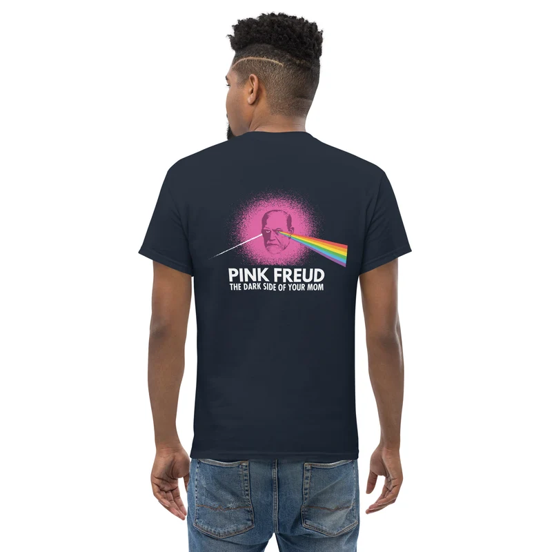 Pink Freud - The Dark Side Of Your Mom - Back Print - Unisex Classic T-Shirt