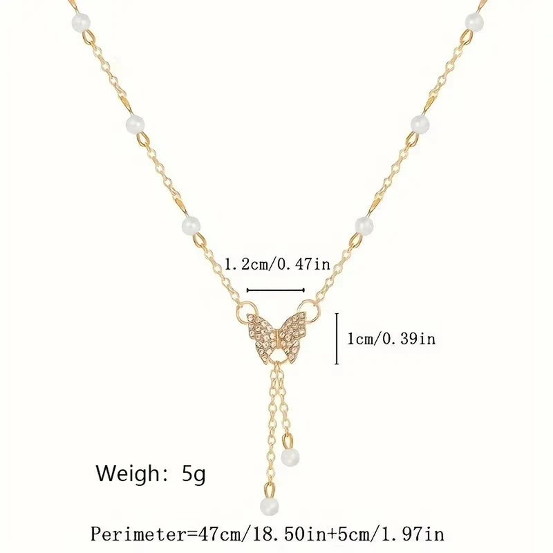 Butterfly Drop Pendant Necklace