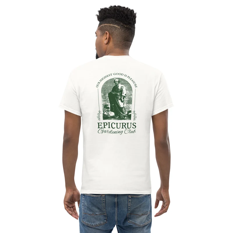 Epicurus Gardening Club - Back Print - Unisex Classic T-Shirt