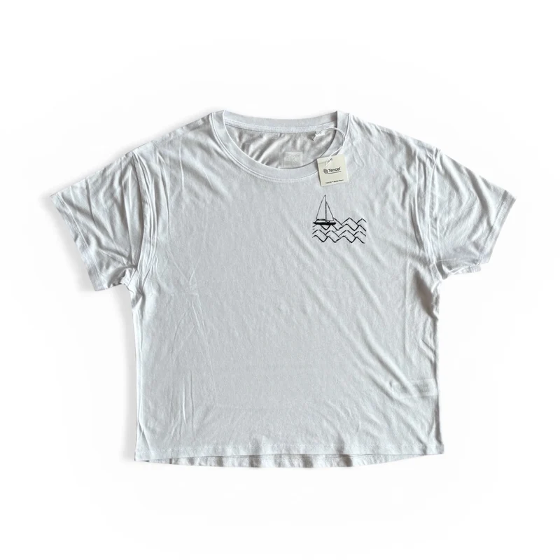 Small Waves Damen T-Shirt Relaxed Fit – White